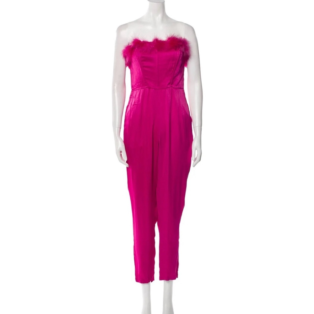 Saylor hot pink strapless jumpsuit -new with tags